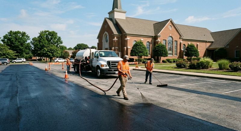 Church Parking Lot Sealcoating in Columbus, OH